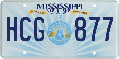 MS license plate HCG877