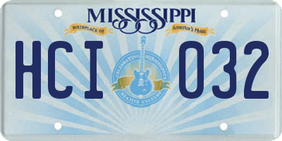 MS license plate HCI032