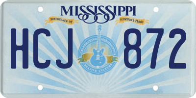 MS license plate HCJ872