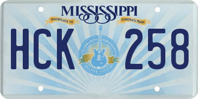 MS license plate HCK258
