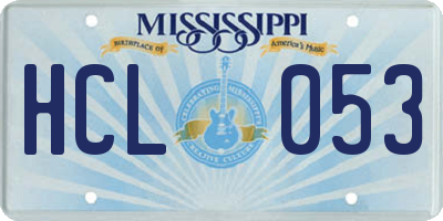 MS license plate HCL053