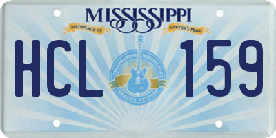 MS license plate HCL159