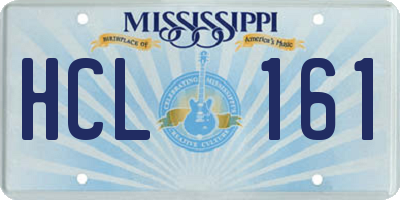 MS license plate HCL161