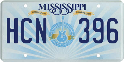 MS license plate HCN396