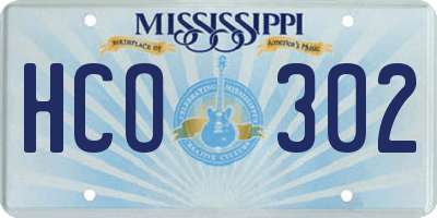 MS license plate HCO302