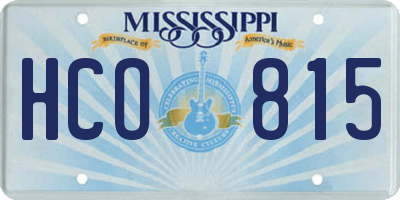 MS license plate HCO815