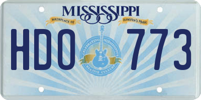 MS license plate HDO773