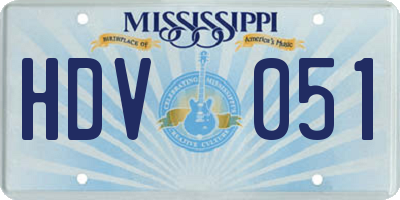 MS license plate HDV051