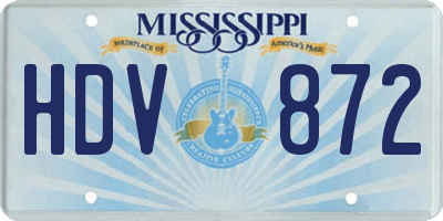 MS license plate HDV872