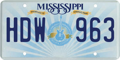 MS license plate HDW963