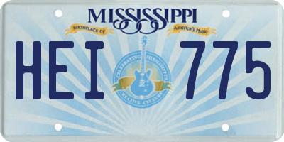 MS license plate HEI775