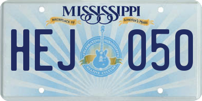 MS license plate HEJ050