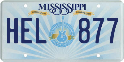 MS license plate HEL877