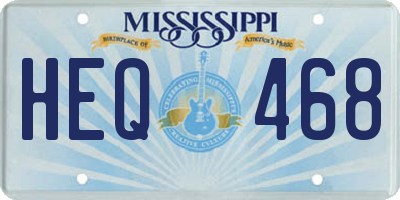 MS license plate HEQ468