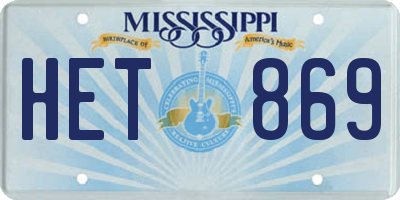 MS license plate HET869