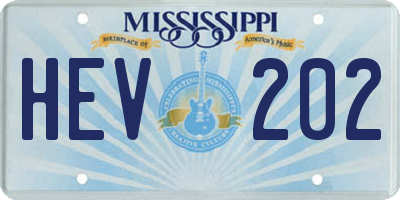 MS license plate HEV202