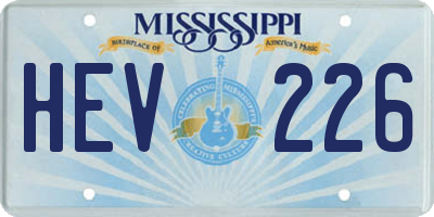 MS license plate HEV226