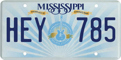 MS license plate HEY785