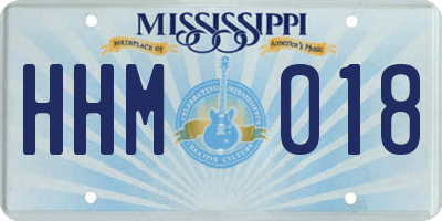MS license plate HHM018
