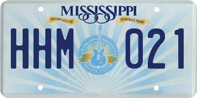 MS license plate HHM021