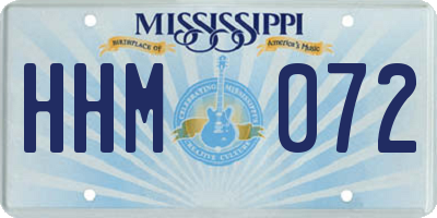 MS license plate HHM072