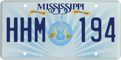 MS license plate HHM194