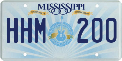 MS license plate HHM200