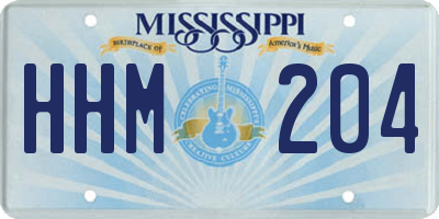 MS license plate HHM204