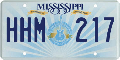 MS license plate HHM217