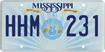 MS license plate HHM231