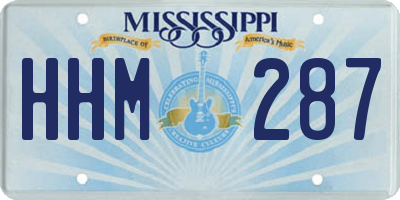 MS license plate HHM287