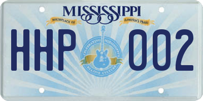 MS license plate HHP002