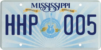 MS license plate HHP005