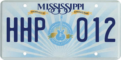 MS license plate HHP012