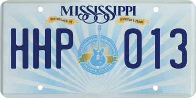 MS license plate HHP013
