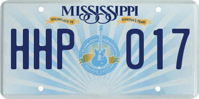 MS license plate HHP017