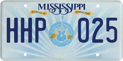MS license plate HHP025