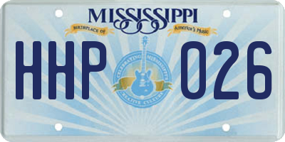 MS license plate HHP026