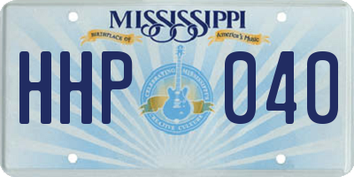 MS license plate HHP040