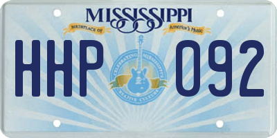 MS license plate HHP092