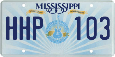 MS license plate HHP103