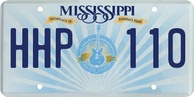 MS license plate HHP110