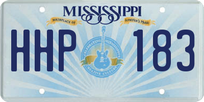 MS license plate HHP183