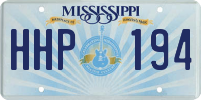 MS license plate HHP194