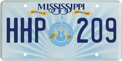 MS license plate HHP209