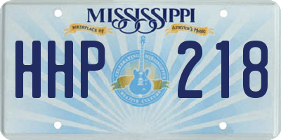 MS license plate HHP218