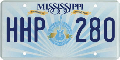 MS license plate HHP280