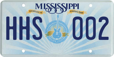 MS license plate HHS002