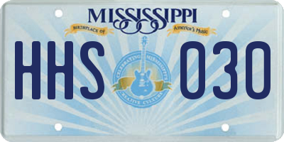 MS license plate HHS030
