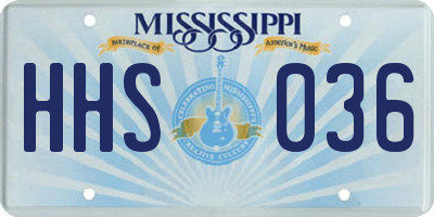 MS license plate HHS036